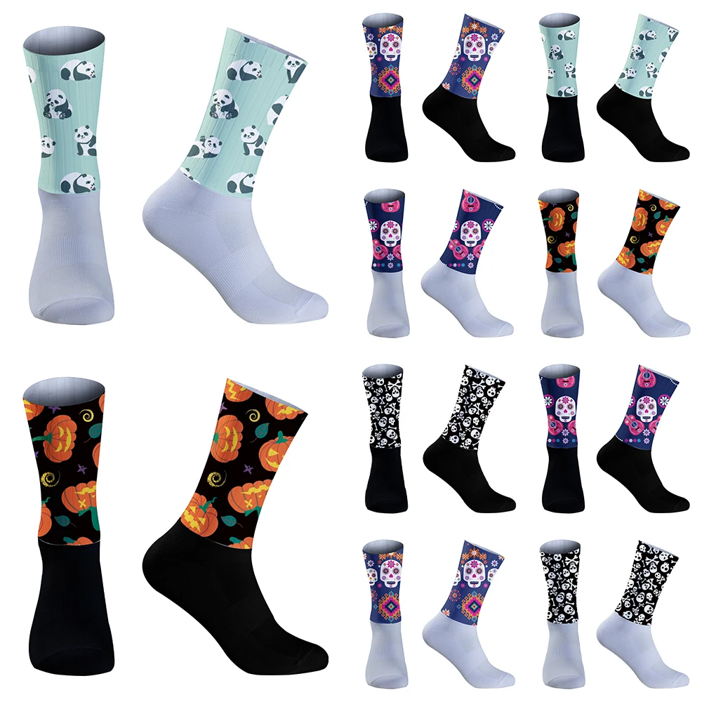 

2024 New Summer Cycling Socks Anti Slip Silicone Aero Socks Bicycle Sport Bike Socks
