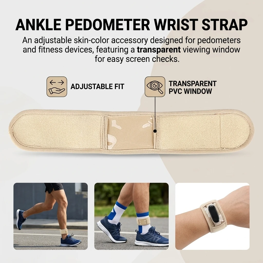Professional Pedometer Ankle Band Neoprene Fitness Tracker Strap for Running Walking Gym Workout Durable Step Counter Holder