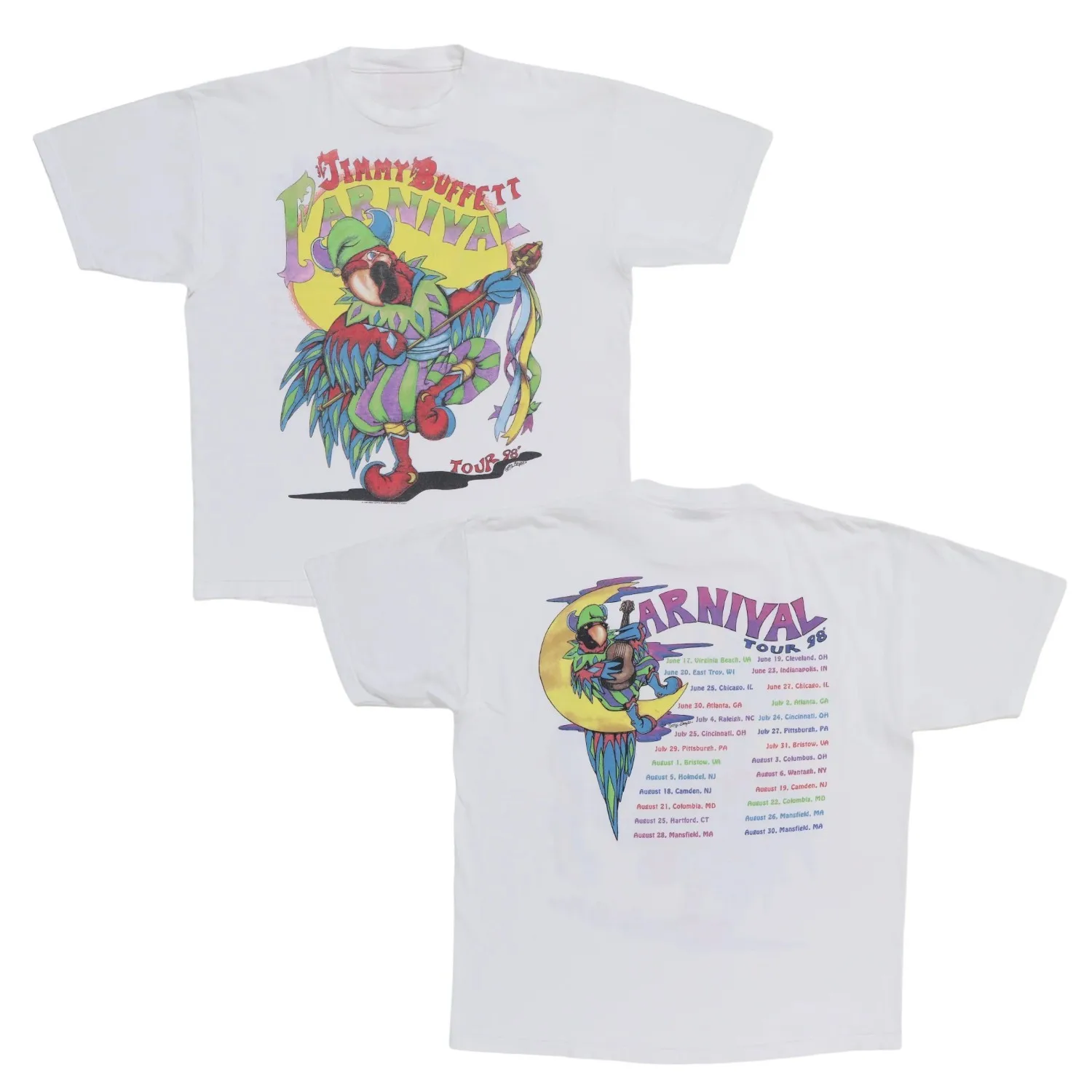 

Винтажная футболка Jimmy Buffett Carnival Tour 98 1998 года