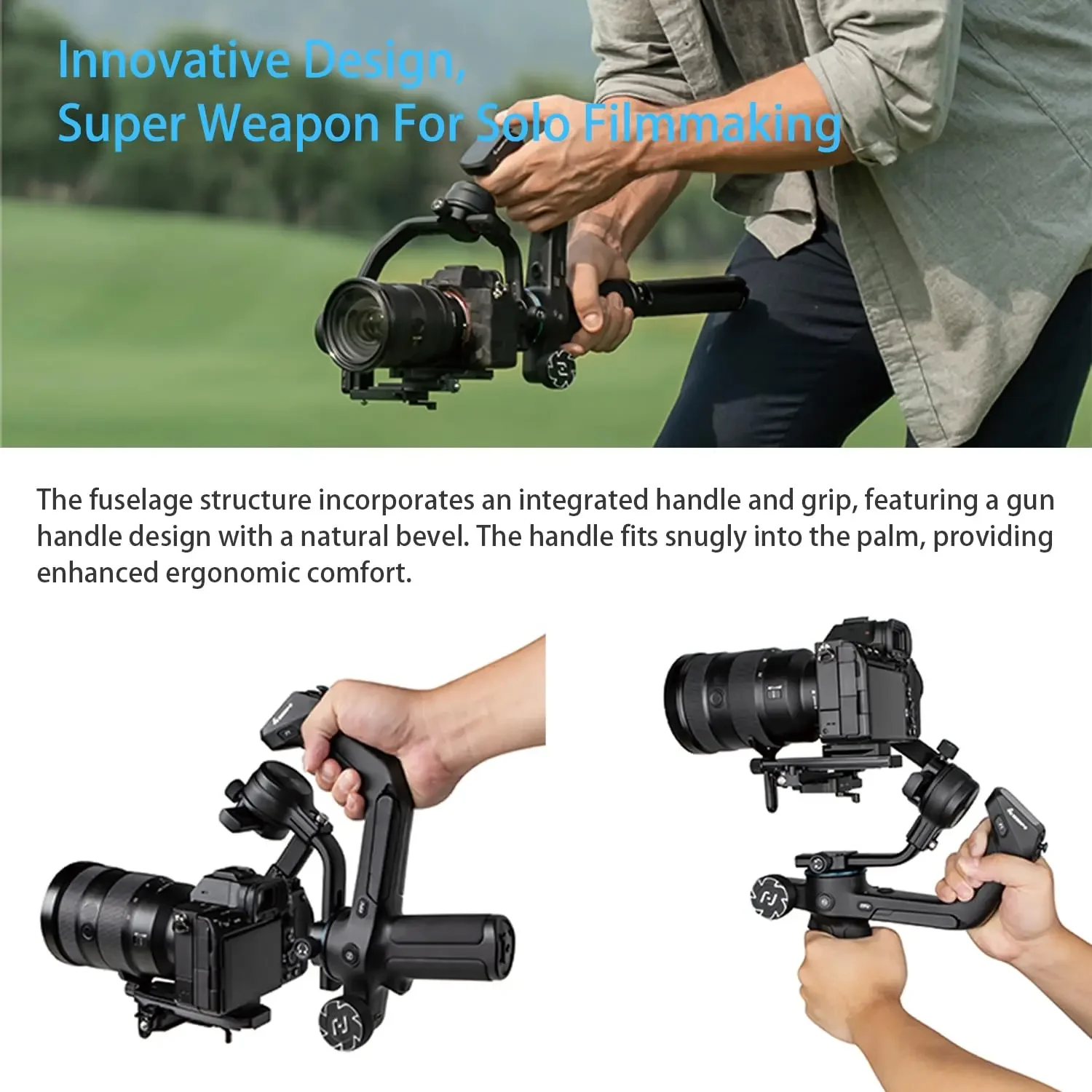 Feiyutech-Stabilisateur de caméra sans miroir Scorp 2 DSLR, capteur de suivi AI intégré, écran tactile 3 axes, prise de vue verticale, cardan