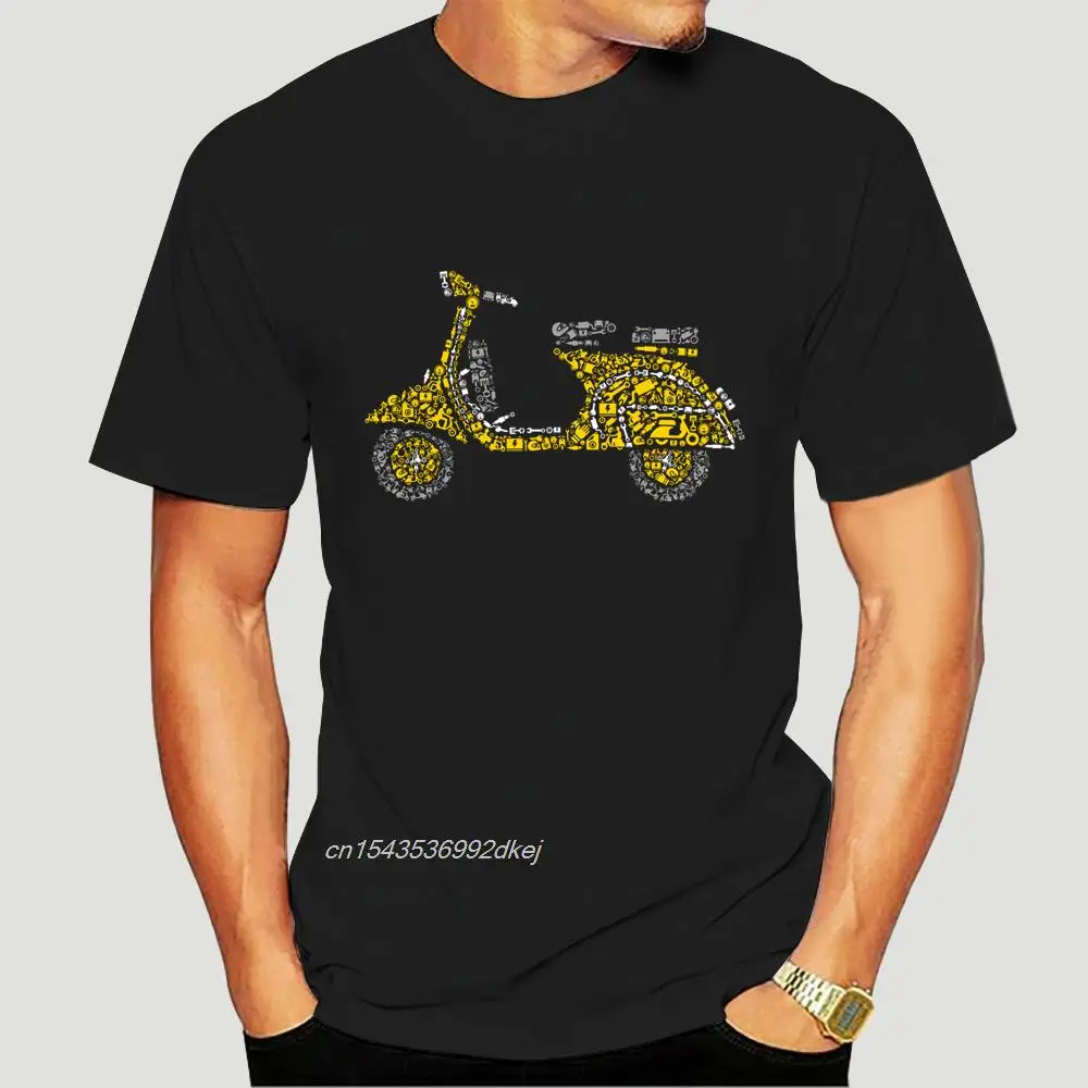 Fm10 t-shirt Homme Scooter Vespa Moto 125 Vintage Drole Cadeau Moteurs Mens Pride darkt-shirt 1097A