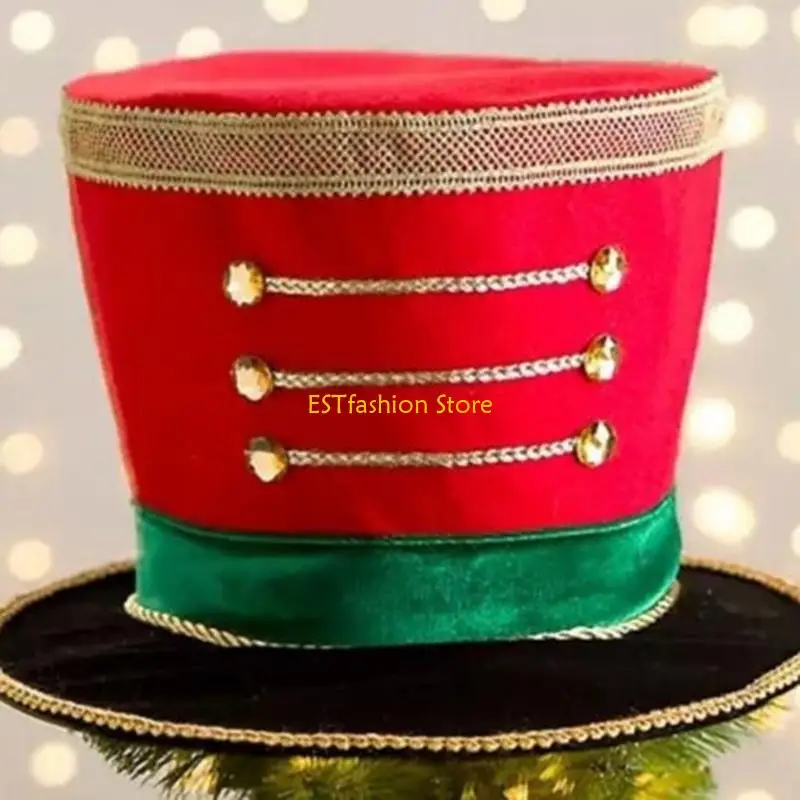 Y5GC Classical Toy Soldier Cap For Holiday Performances Adjustable Majorette Hat