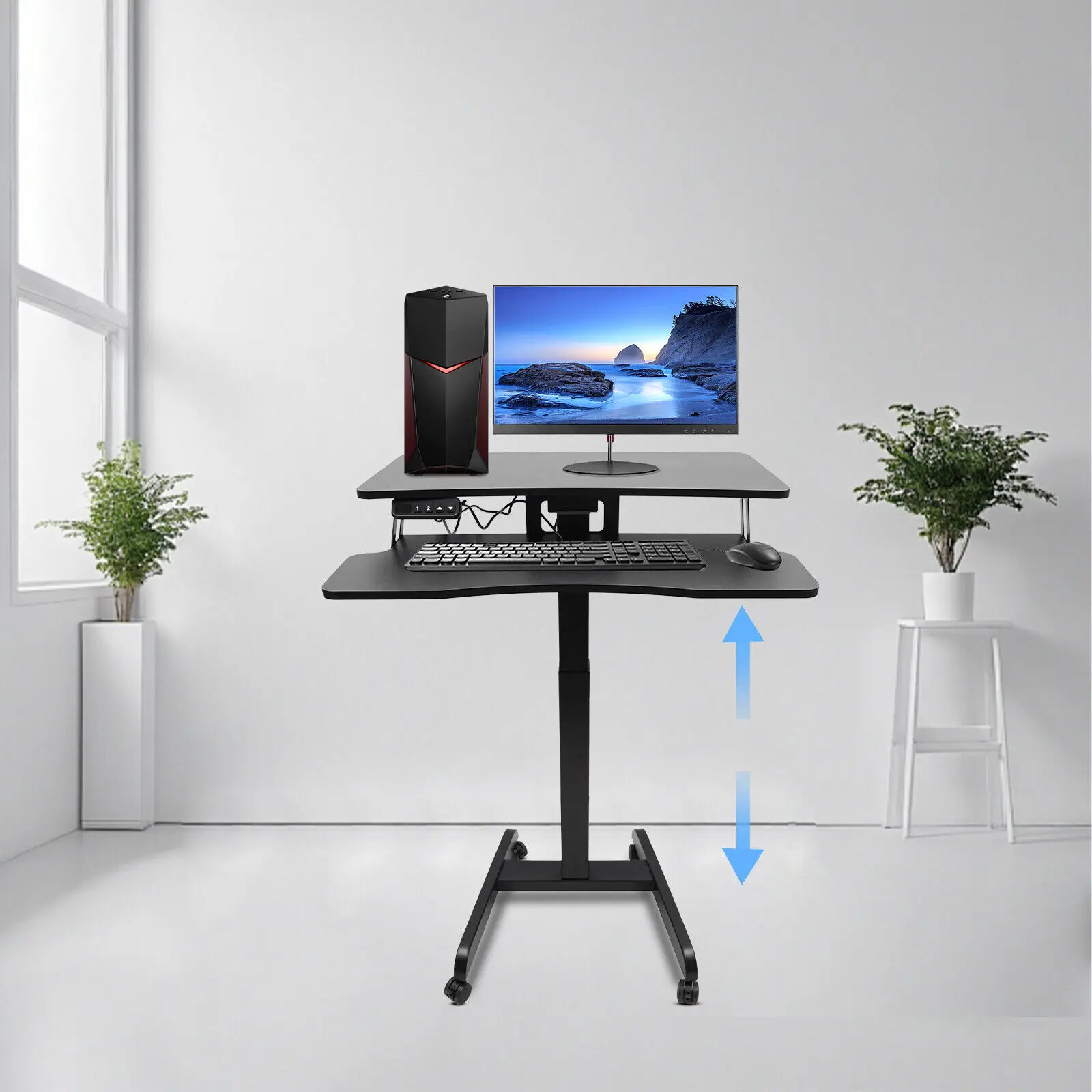 31-51in Home Office Electric Standing Desk Height Adjustable Computer Desk