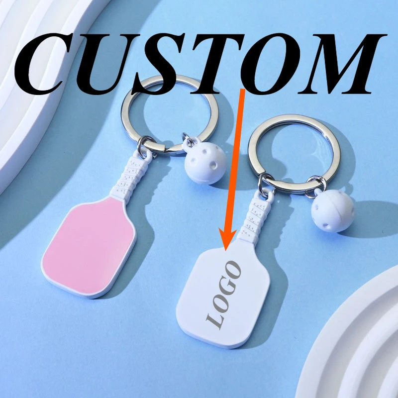

1pc Custom Keychain Personalized Metallic Personality Pick Racket Mini Customized Key Ring Car Accessories Gift Wholesale