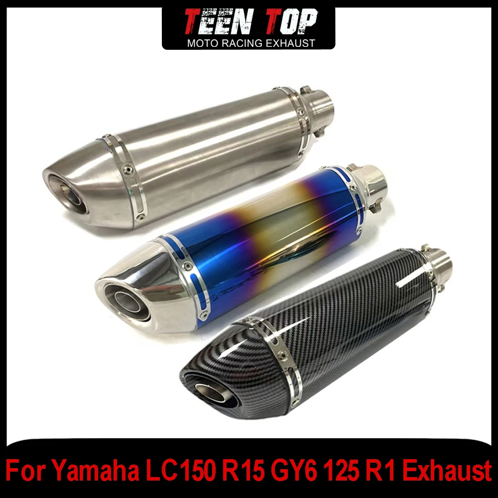 

51mm Stainless Steel Motocycle Exhaust System For Yamaha LC150 R15 GY6 125 R1 Universal Exhaust Muffler Escape Moto Silencer