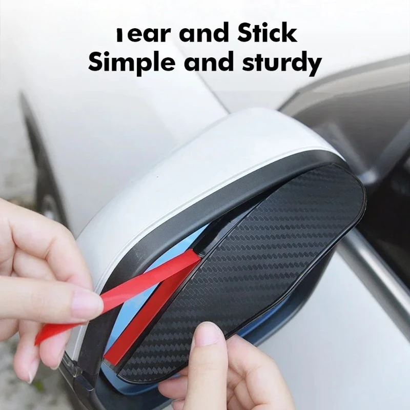 Car Rearview Mirror Rain Eyebrow Carbon Fiber Sun Visor Shade Protector Clear Vision Rain for Car Rearview Covers Accessories