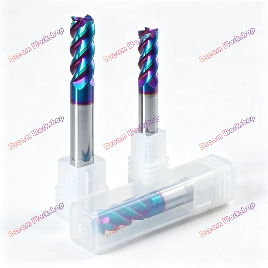 HRC65, 4-Flute, Nano-Coated, High-Hardness, High-Temperature-Quenched, Wear-Resistant CNC Tungsten Carbide Extended End Mill