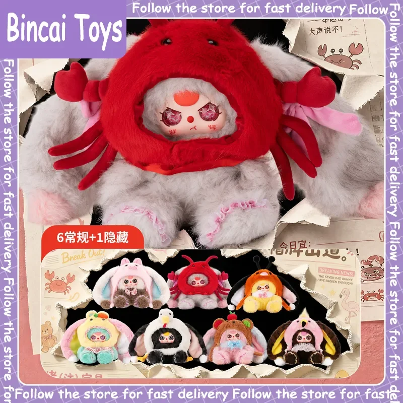 

Genuine Baby Three 500% Hat Poster Bunny Series Blind Box Cute Bjd Doll Collection Desktop Ornament Fashion Trend Gift