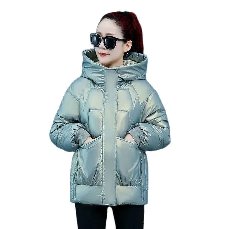 

Down Padded Jackets Women 2022 New Winter Foreign Style Cotton Padded Jacket Short Hooded Coat Female Loose Warm Overwear A1038
