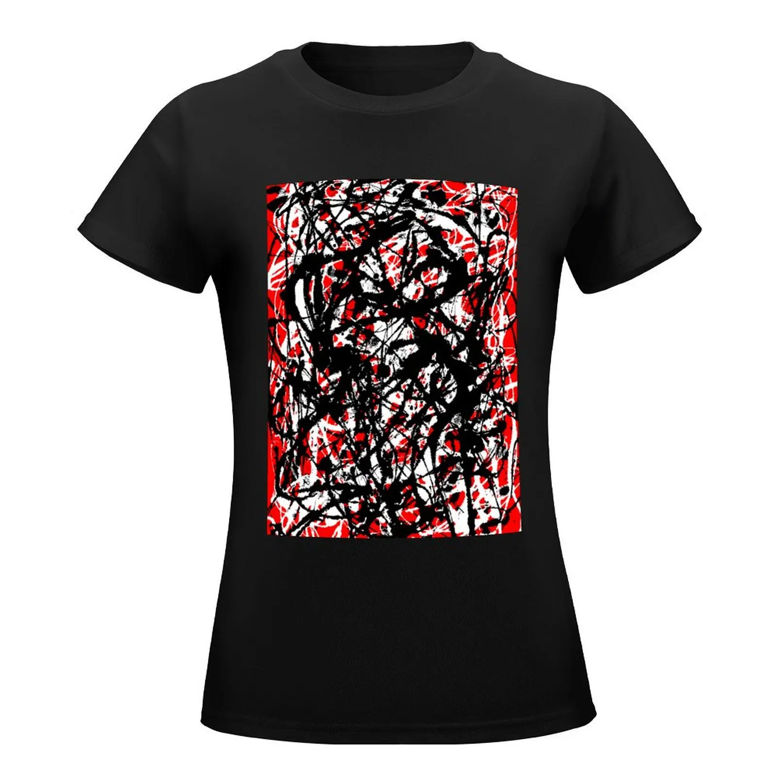 Jackson Pollock Free Form Vectored T-Shirt oversized summer top summer clothes hippie clothes oversized workout shirts for Women