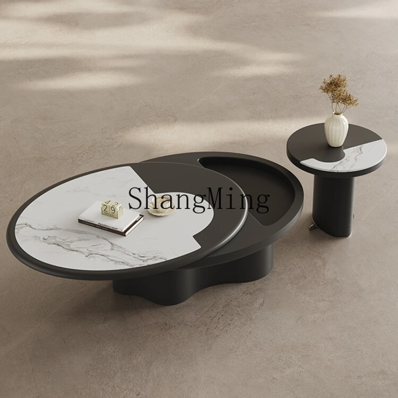 

LXY light luxury large and small coffee table combination small apartment living room household premium oval tea table