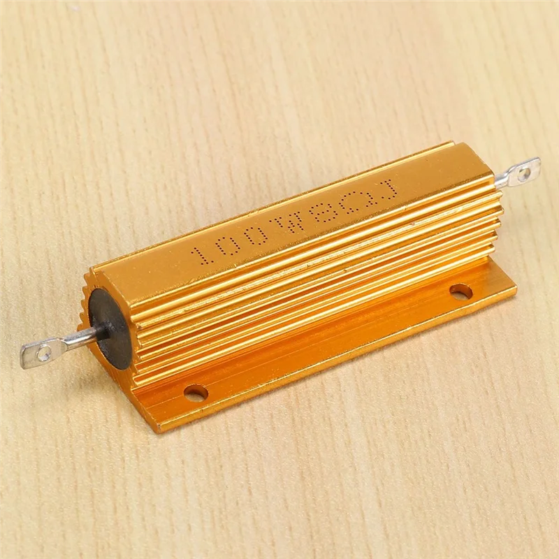 AS62 10X مقاومة طاقة مغطاة بالألمنيوم الذهبي 100 وات، 8 أوم 8R