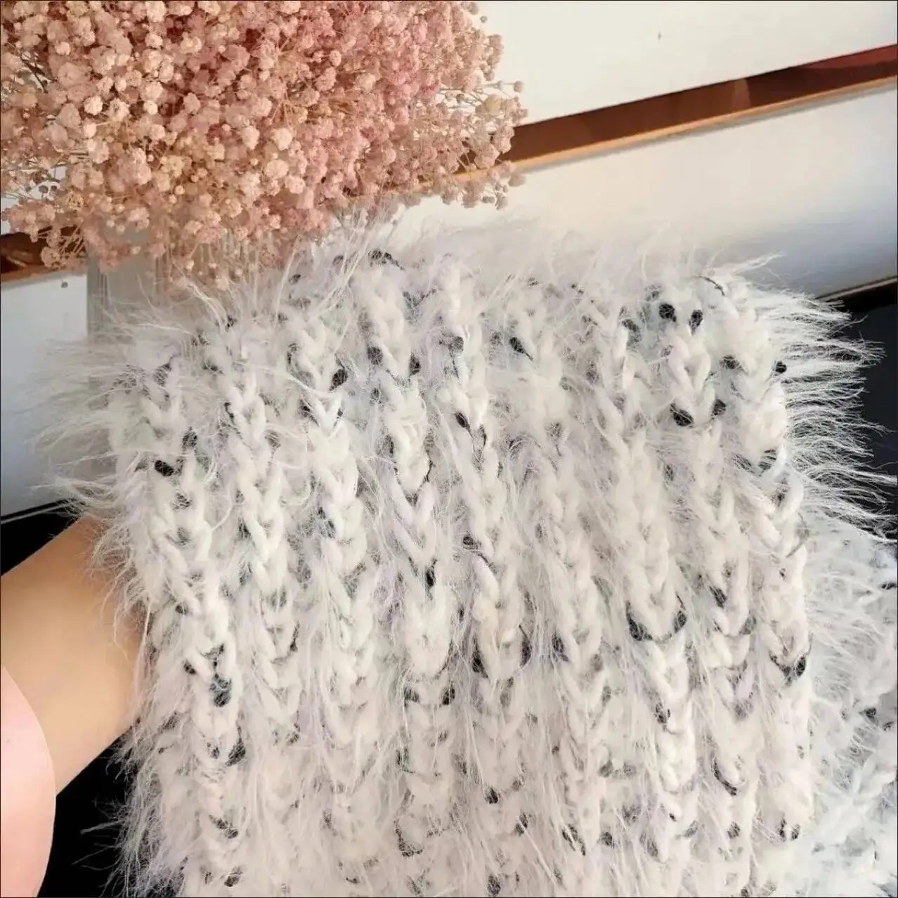 النقاط النجوم خيوط مختلطة يدويا الخريف الشتاء الجلد ودية لينة وشاح محبوك يدويا قبعة الغزل لأفضل الأصدقاء الأزواج 50 جرام