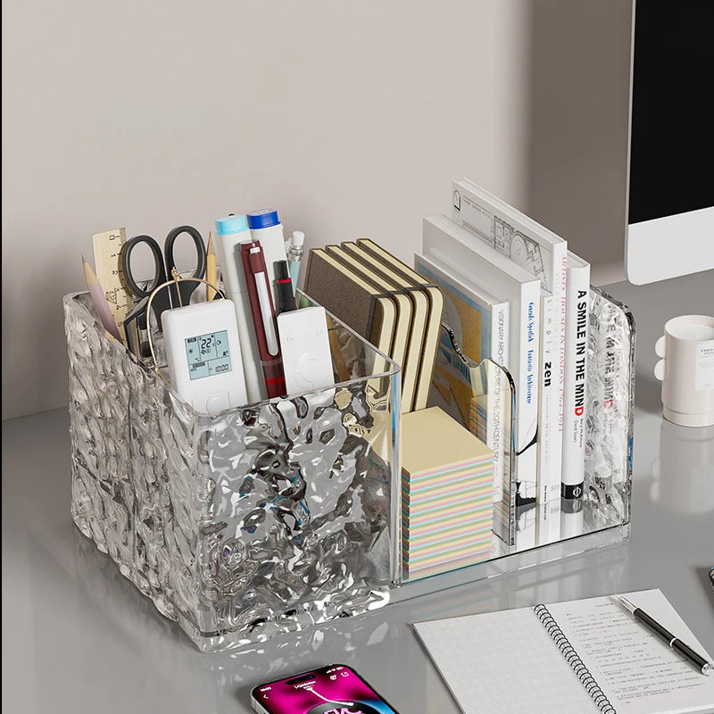 

Cosmetic Storage Box Lipstick Skin Care Products Water Ripple Acrylic Makeup Brush Sundries Book Stand Stationery Storage Rack