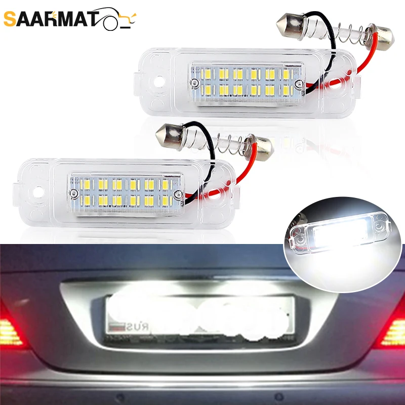 

2pcs Canbus LED License Number Plate Light For Mercedes Benz W203 W211 C219 R171 CLS SLK Bright White A2518200066 Error Free