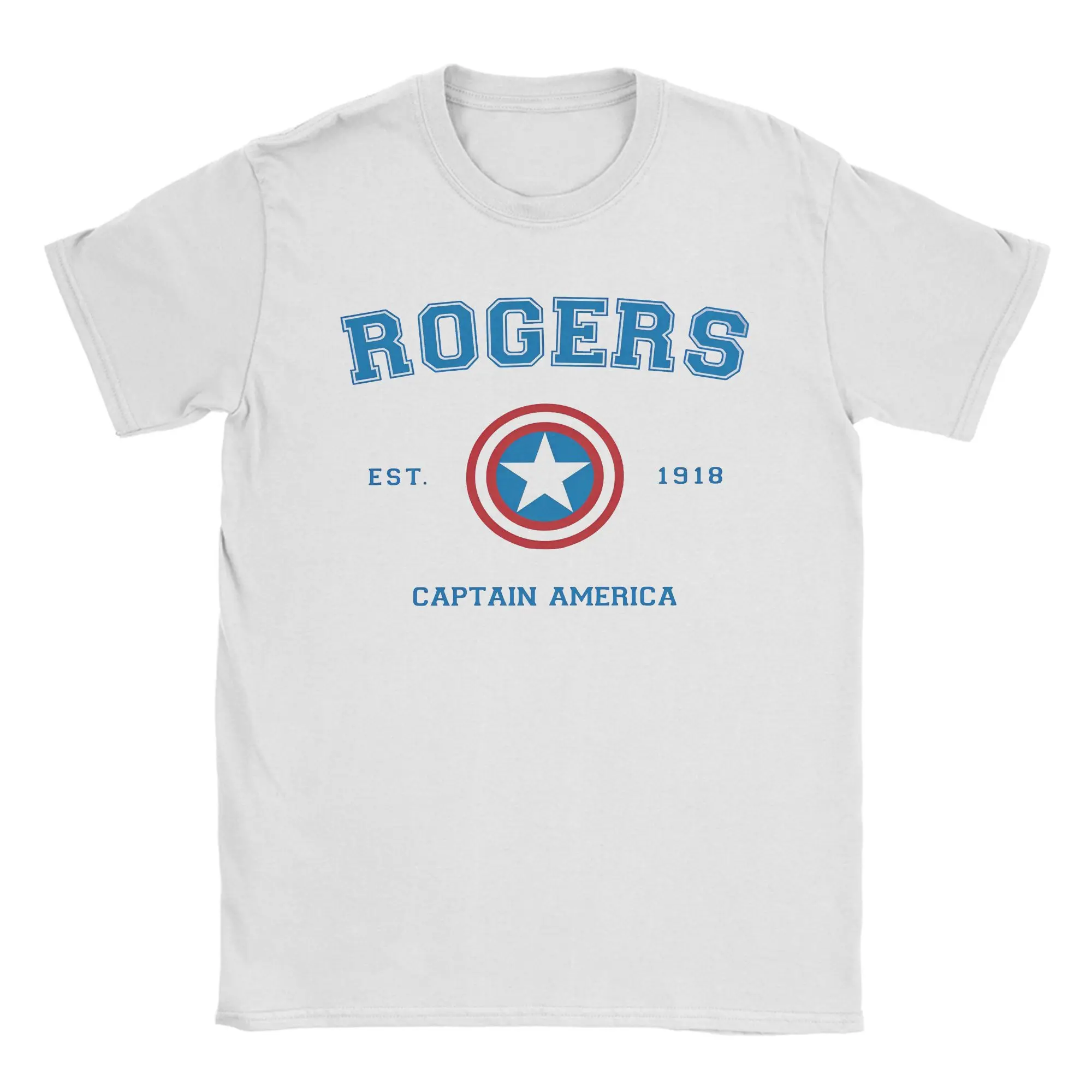 

Captain America Steve Rogers T Shirts for Men 100% Cotton Vintage T-Shirt O Neck Classic Comics Tees Short Sleeve Tops Original