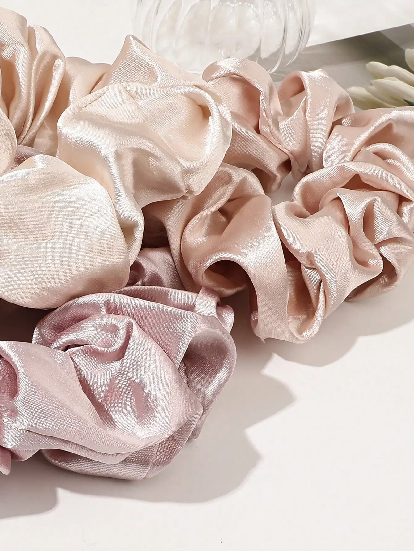 5Pcs Scrunchies Frauen Haar Krawatten Große Seide Satin Scrunchy Haar Bands Elastische Haar Zubehör Weiche Große Scrunchies Für Mädchen frauen – Detail 4