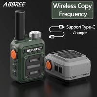 ABBREE AR-63 Walkie Talkie Long Range Portable Wireless Copy Frequency UHF 400-470MHz USB Charger For Hunting Outdoor Amateur