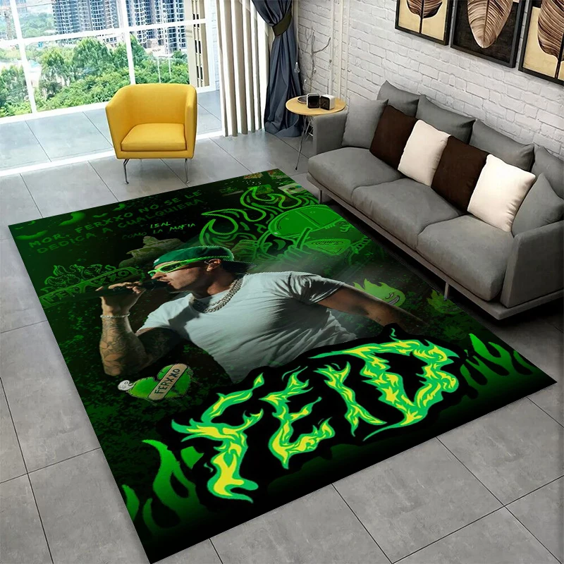 Pop Music Feid Ferxxo Hiphop Carpet Rug for Playroom Bedroom Living Room Sofa Home Decor,kid Game Area Rug Non-slip Floor Mat