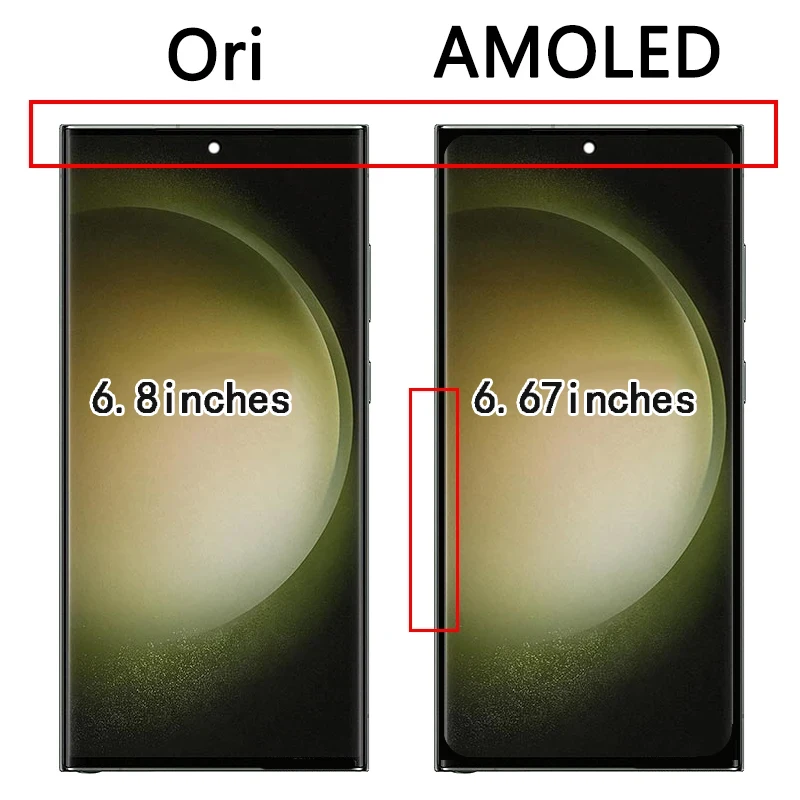 슈퍼 AMOLED 스몰 사이즈 LCD 디스플레이 디지털 터치 스크린, 프레임 부품 포함, 삼성 S22 울트라 5G S908B S908E S908U S908N