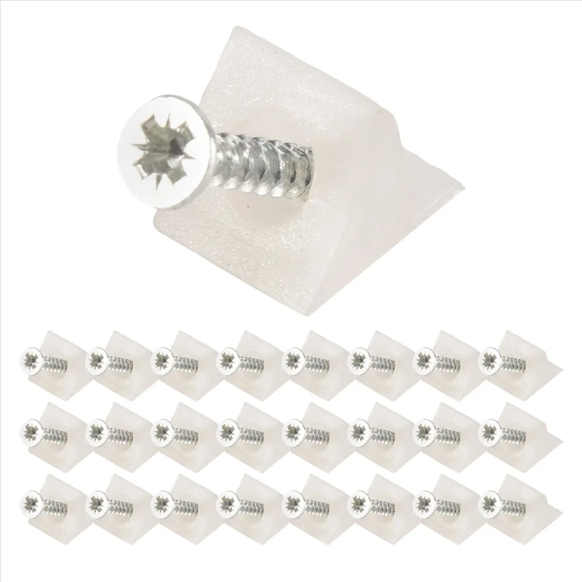 A74U 50 Pcs Drawer Supports, White Plastic Drawer Bottom Sagging Repair Fixing Mending Wedges with Screws for Furniture