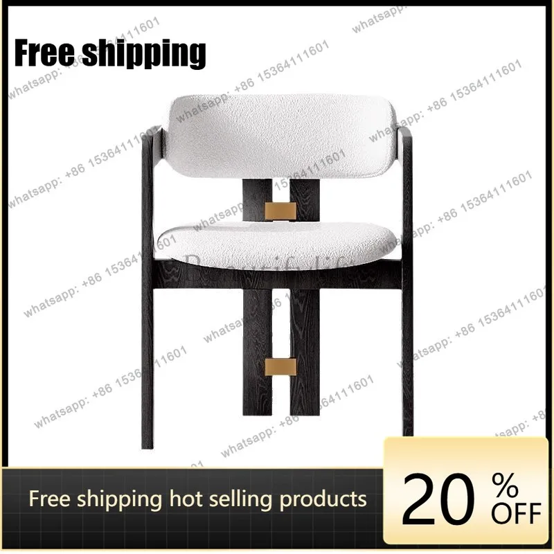 Medieval ash wood solid wood restaurant chair with armrests designer high-end book chair