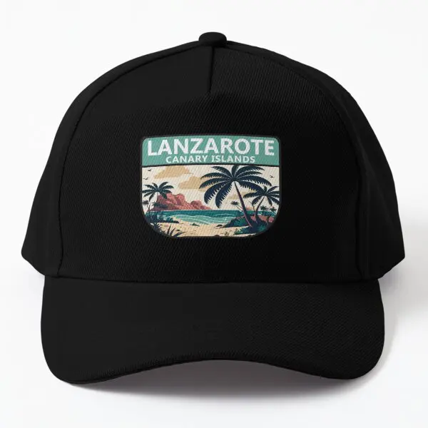 Lanzarote Canary Islands Retro Emblem  Baseball Cap Hat Printed Mens Hip Hop Spring  Fish Black Sport Czapka Boys Casual Women