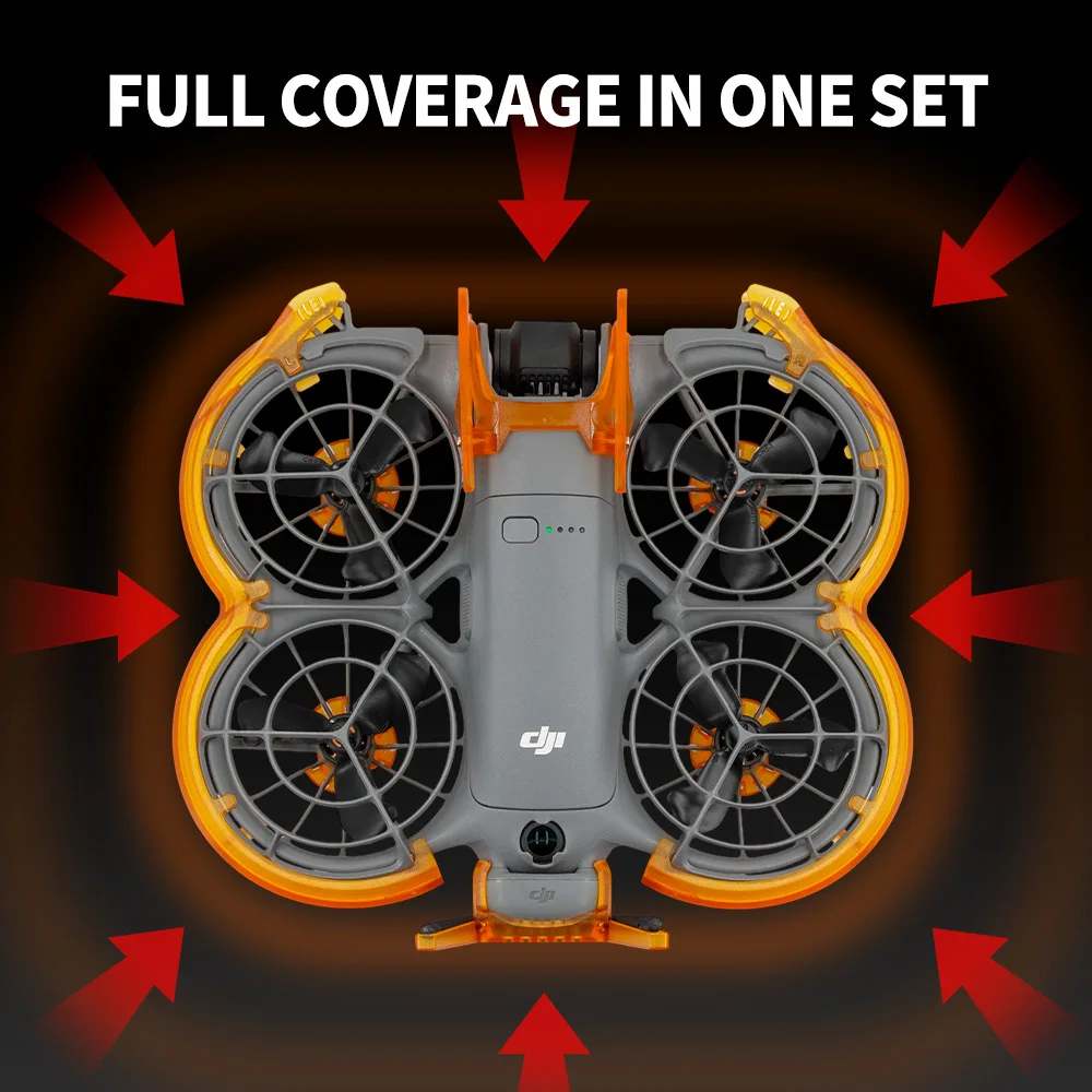 

Комплект защитных элементов 4-в-1 из литого пластика для DJI Neo 2: гладкие защитные накладки на пропеллеры и бампер для подвеса, аксессуары для дрона