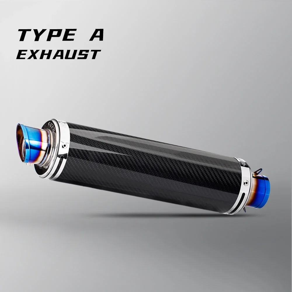 51MM Universal motorcycle exhaust muffler STB for MT07 MT09 Z900 R3 Z400 R11 straight tail section exhaust pipe