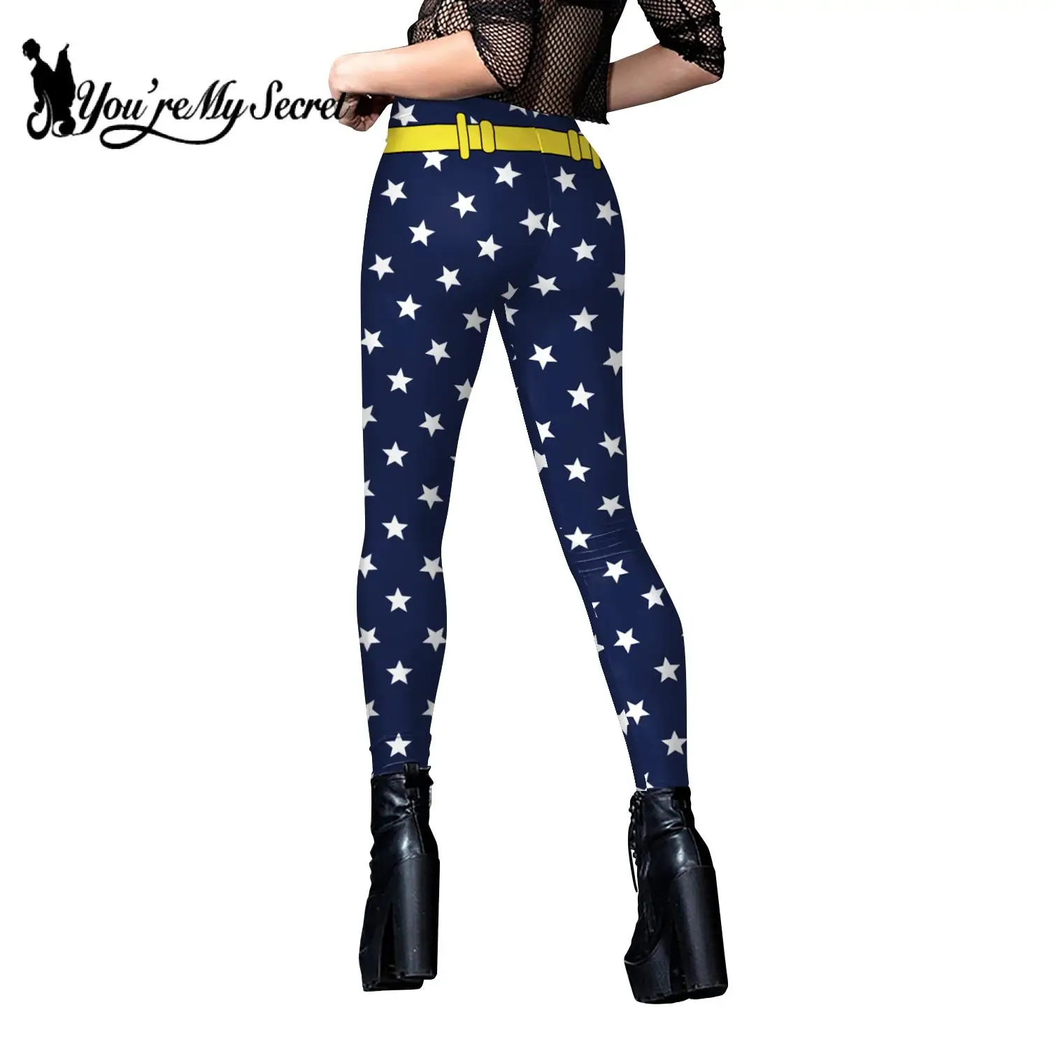 [You're My Secret] Cosplay Anime 3D Print High Waist Pants Elasticity Women Fitness Sexy Women Legging Push Up Running Trouser