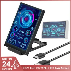 Mini ITX Case Moniror 3.5/5 Inch IPS TYPE-C DIY Computer Secondary Screen CPU GPU RAM SSD Monitoring USB Free Drive AIDA64