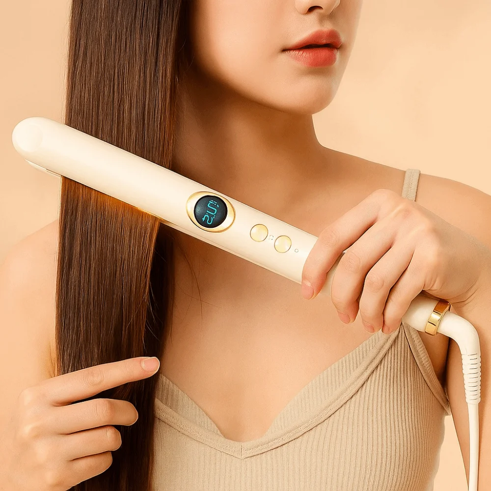 

Керамический выпрямитель для волос с отрицательными ионами, 12 уровней регулировки температуры, без повреждений, быстрый нагрев