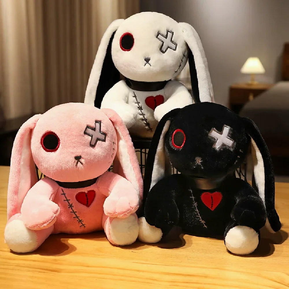 

Spooky Gothic Bunny Stuffed Crazy Rabbit Plush Toys Cute Stuffed Animal Doll Horror Dreadful Dolls Halloween Room Decor Gifts