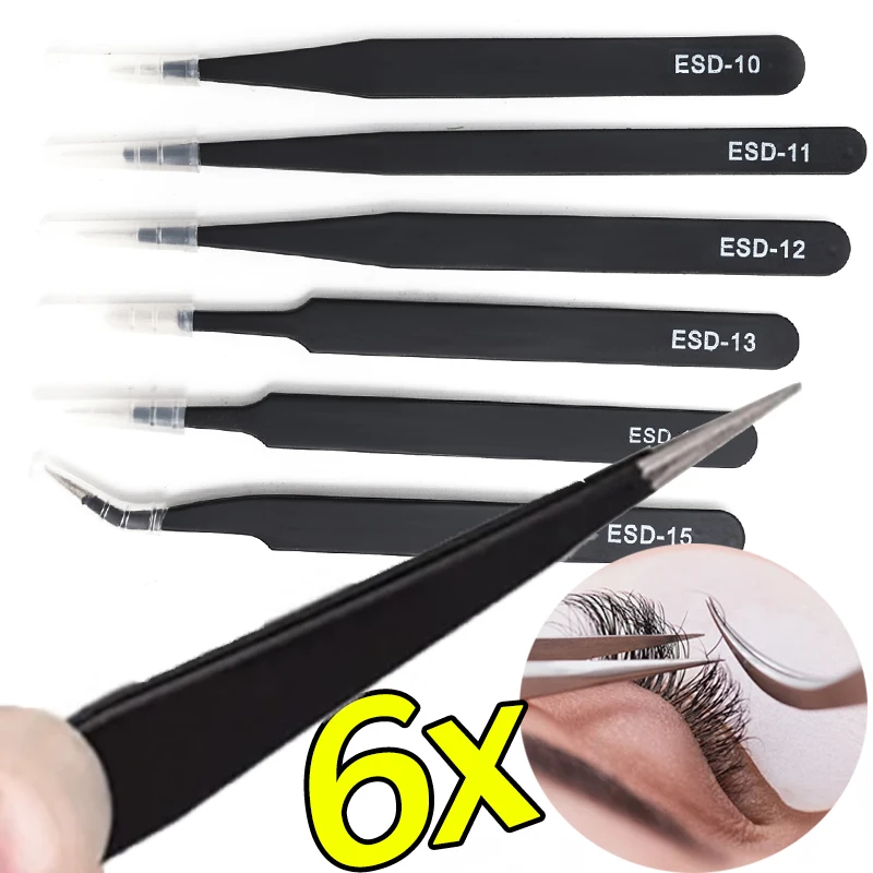 Multifunctional Anti-Static สแตนเลสสตีลแหนบ Precision Grafting แหนบขนตาเล็บ Art Rhinestones ซ่อมมือเครื่องมือ