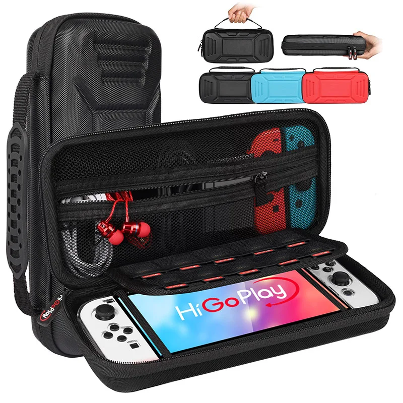 Portable Carry For Switch OLED Hard Carry Case Shockproof Hard Shell Protective Cover NS Bag Middle Size Storage Bag