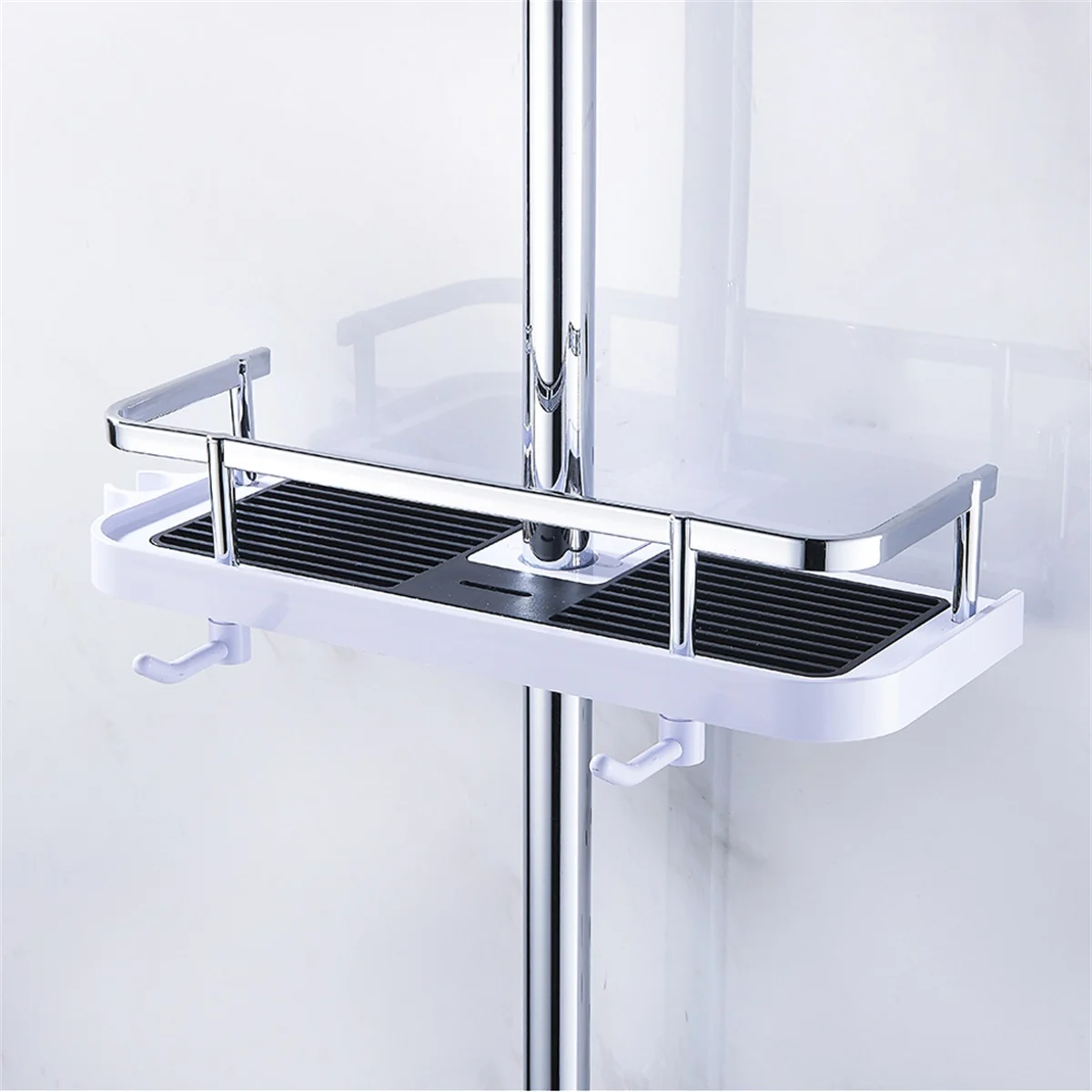 Bathroom Shower Storage Rack without Drill Hole Design Lift Bar Holder Shampoo Shower Gel Storage Tray Rack Bathroom Organizer