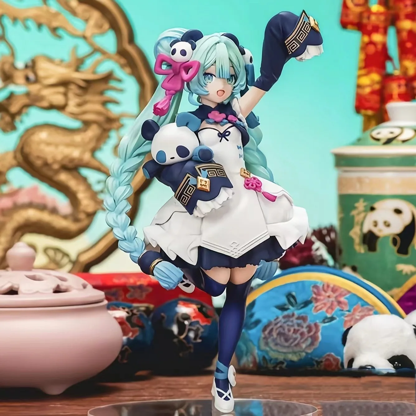 Statico Scenic Panda Figura Modello da collezione Giocattolo Trendy Anime Vocaloid Iniziali Future Ornament Nuovo arrivo dalla Cina