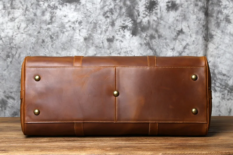 NZPJ männer Retro Leder Große-kapazität Reisetasche Crazy Horse Leder Handtasche Top Schicht Rindsleder Business Reise Schulter tasche – Detail 9