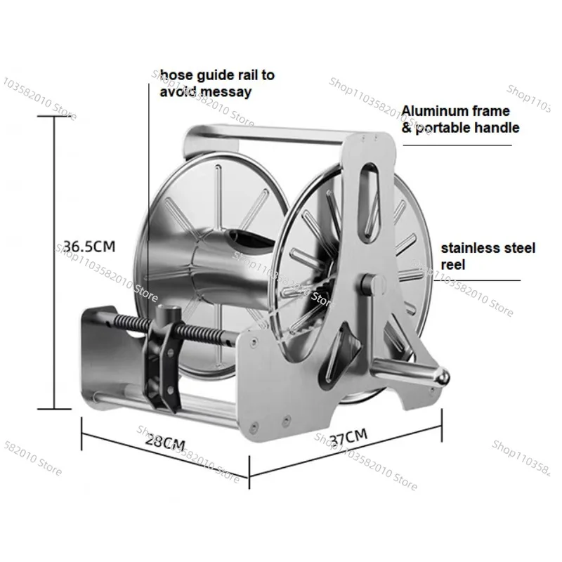 Garden Supplies High Pressure Stainless Steel Garden Hose Storage Hose Reel Cart for Garden Backyard