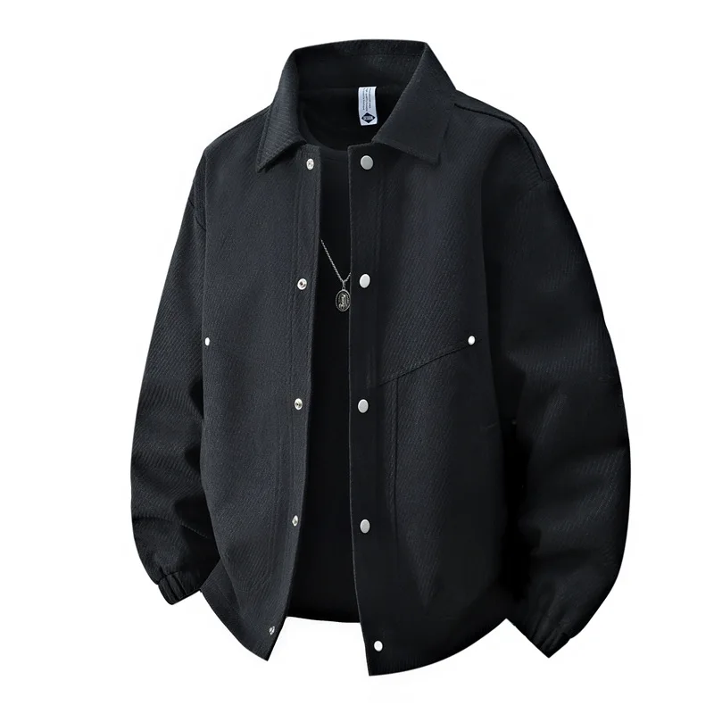 2025 Autumn New Style Men's Single-Piece Coat Loose Trendy Men's Clothing Shirt Casual Versatile Work Collar Jacket