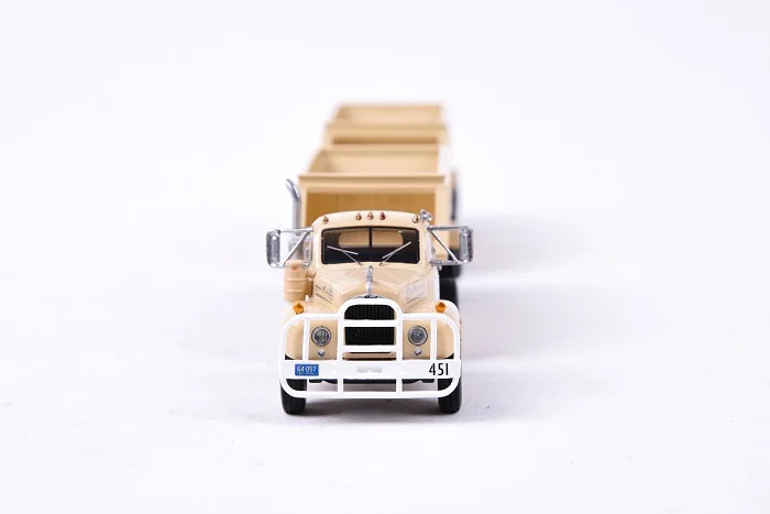 NEO 1:64 Mack B-61T + Bottom Dump Trailer 1957 Simulation Limited Edition Resin Metal Static Car Model Toy Gift