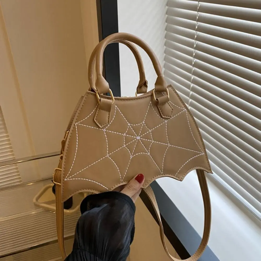 

Fashion PU Leather Halloween Bag Harajuku Bat Wing Spider Web Shoulder Bag Handbag Shopping Bag Halloween Crossbody Bag Outdoor