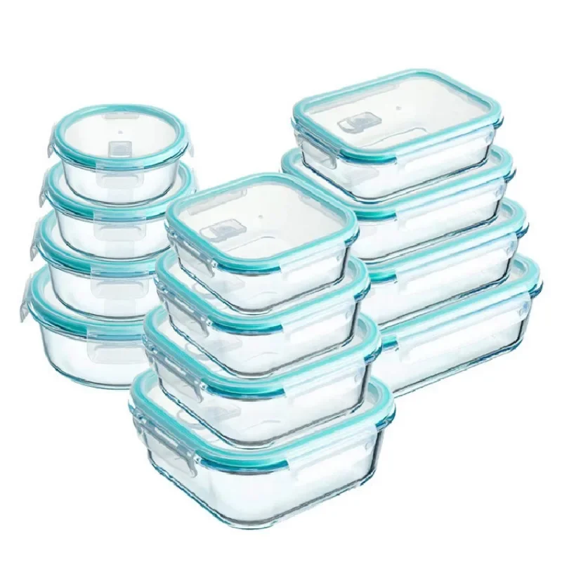 High Borosilicate Glass Lunch Box Microwave Heating Sealed Lunch Bento Boxes Refrigerator Freezer Box Fresh-keeping Soup Bowls