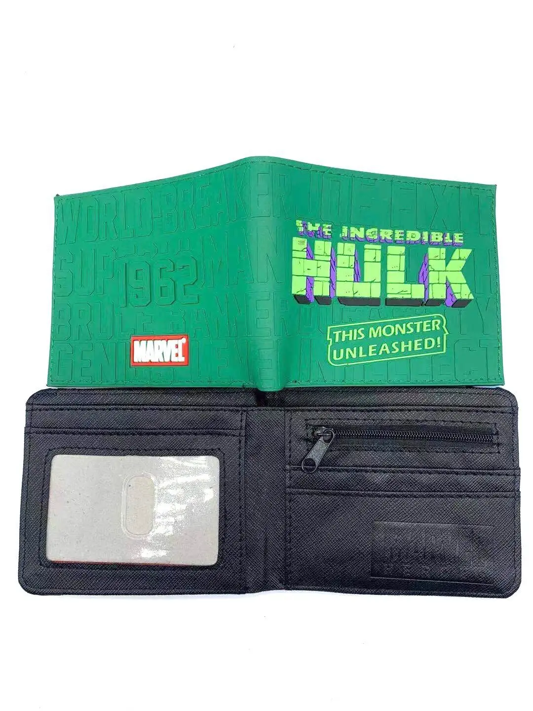 MINISO Disney Marvel Hulk Hulk Men's Student PU Coin Purse Leather Wallet Short Wallet Mens Wallet  Cute Wallet