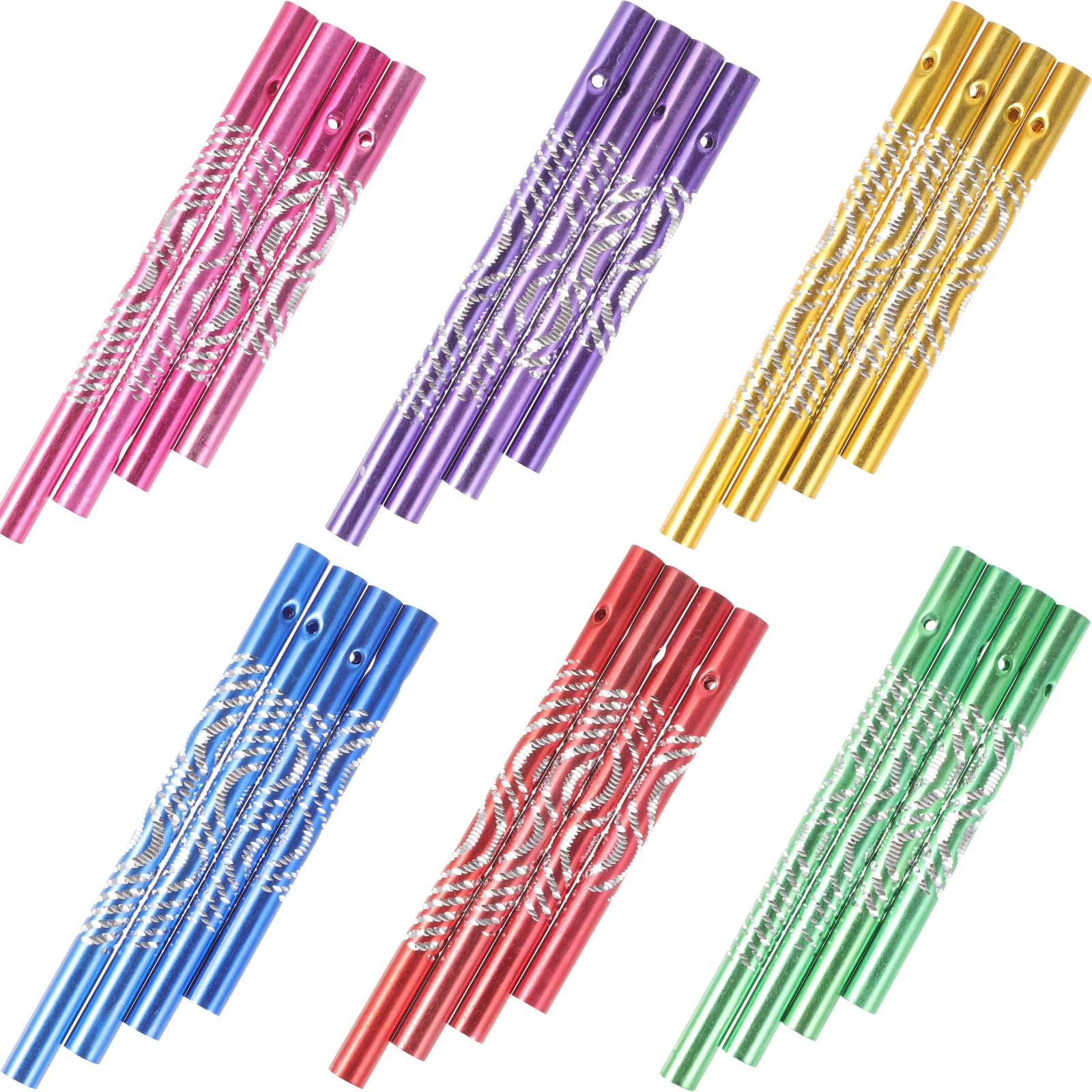 

24pcs Chime Material Large Metal Tubes for DIY Craft Garden Decoration Relaxation Sound Wind Chime Accessories
