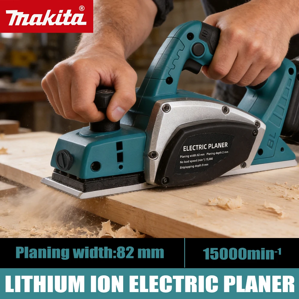 Makita DKP180 18V Lithium‑ion Planer 15000RPM High‑Speed For Door‑Frame Trimming Timber Surface‑Finishing Hand tools