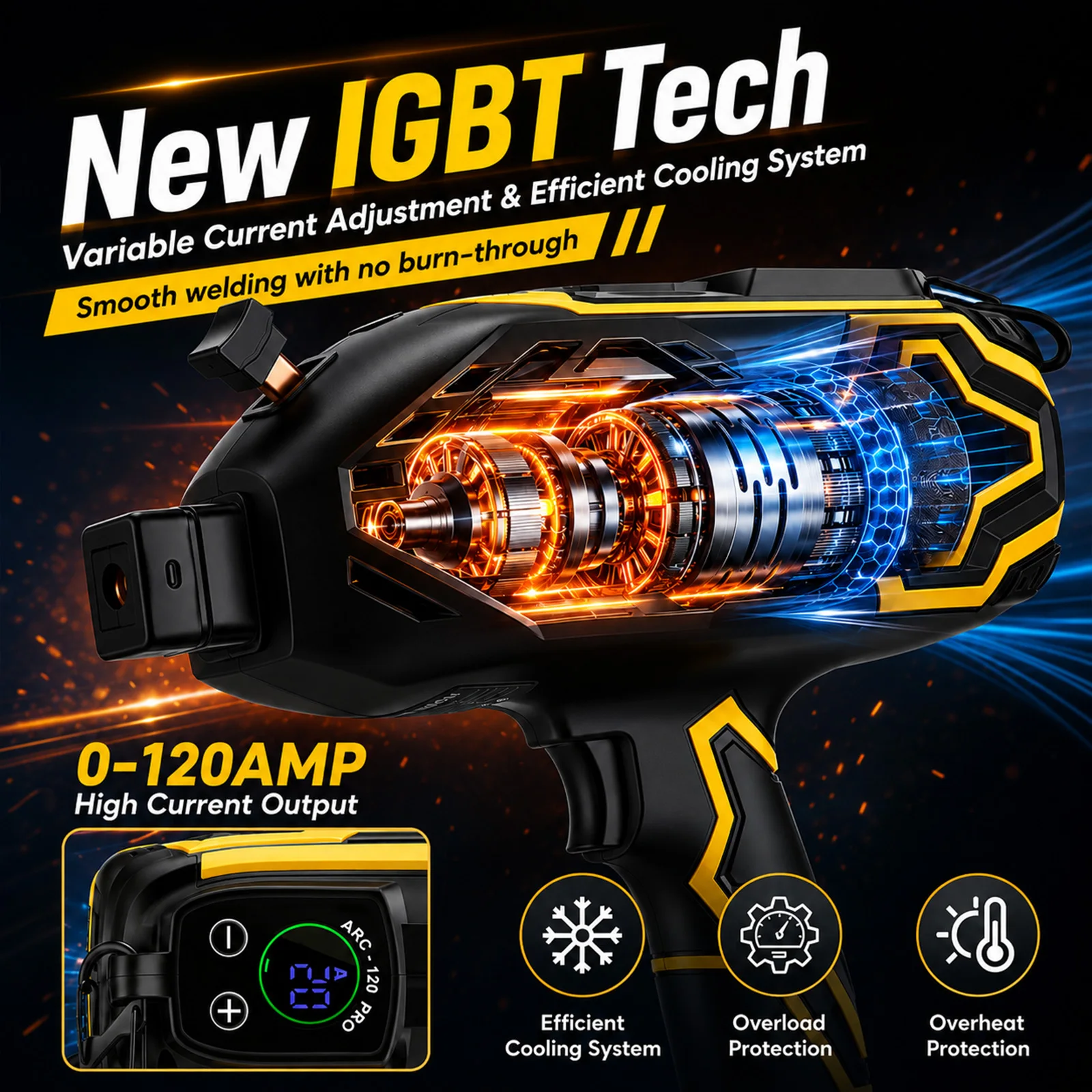 Tragbares elektrisches Schweißgerät, 220V tragbarer Handschweißer mit IGBT-Inverter, 5 variable Stromstufen, ARC-Schweißpistole, geeignet für 2,5-3,2 mm (3/32''-1/8'') Schweißdraht.