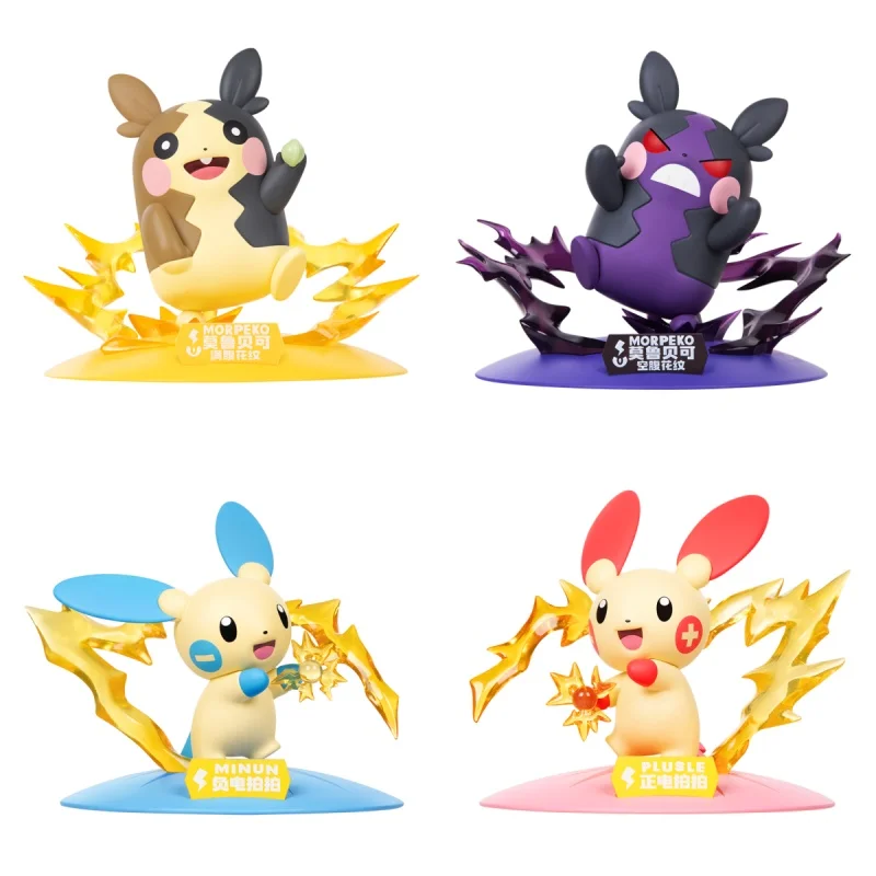 ポケモンフィギュア-モルペコ-フルベリー＆ハングリーモード-プラスル-ミヌン-ペア-ファニズム-公式モデル-コレクタブルディスプレイおもちゃ-誕生日プレゼント