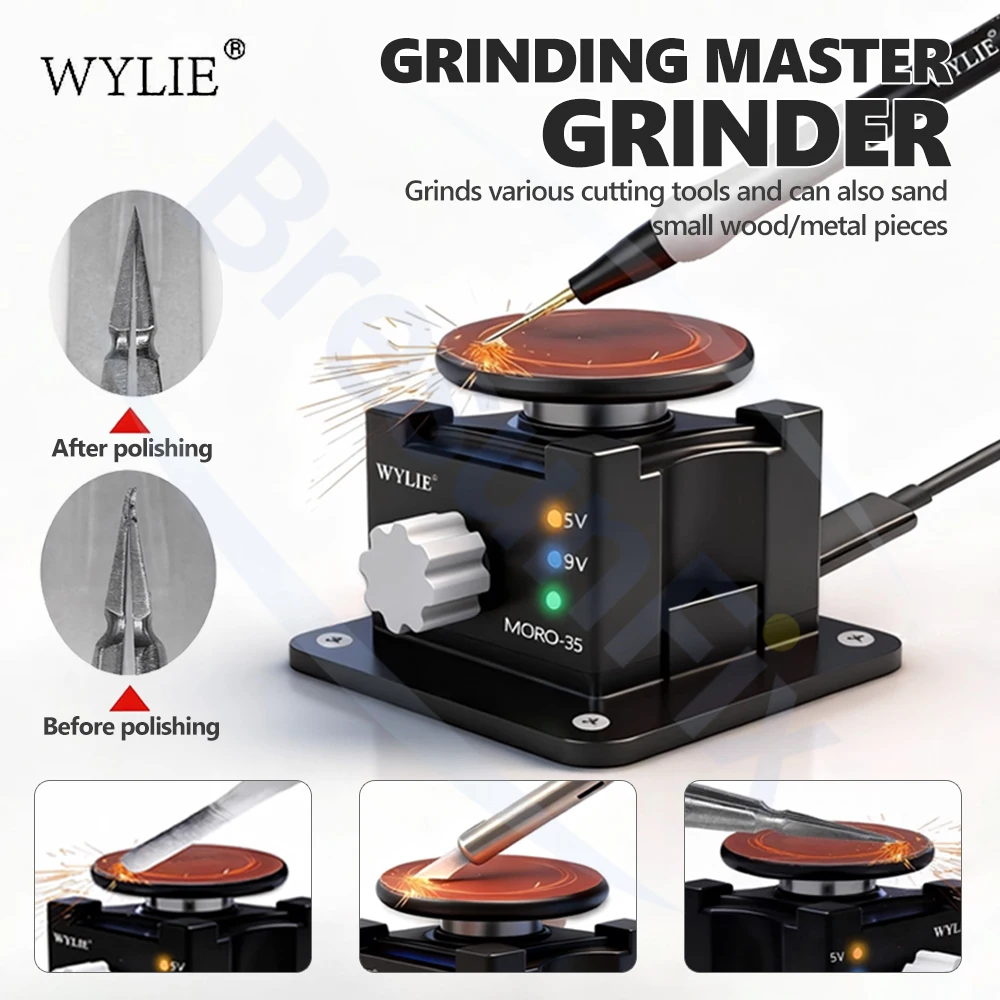 

WYLIE MORO-35 Disc Polishing Grinding Machine for Tweezers Blades Test Probes Repair Tools Metal Wood Plastic Jade Grinding Tool