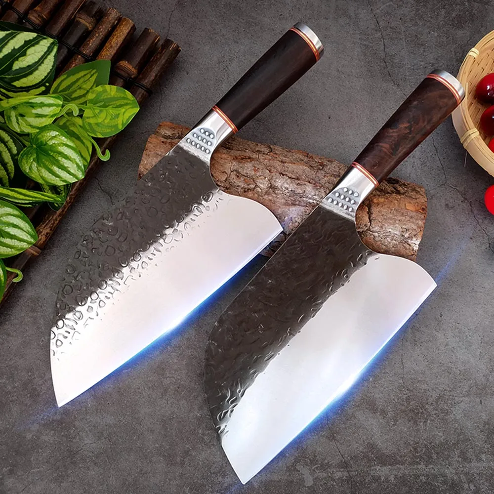 

Forged Stainless Steel Kitchen Butcher Cleaver Household Meat Chopping Knife Serbian Chef Slicing Cutter Cooking Tools